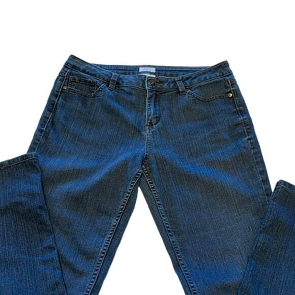 Liz Claiborne Size 10 City Fit Straight Jeans Blue Denim Mid Rise Stretch - Picture 9 of 15